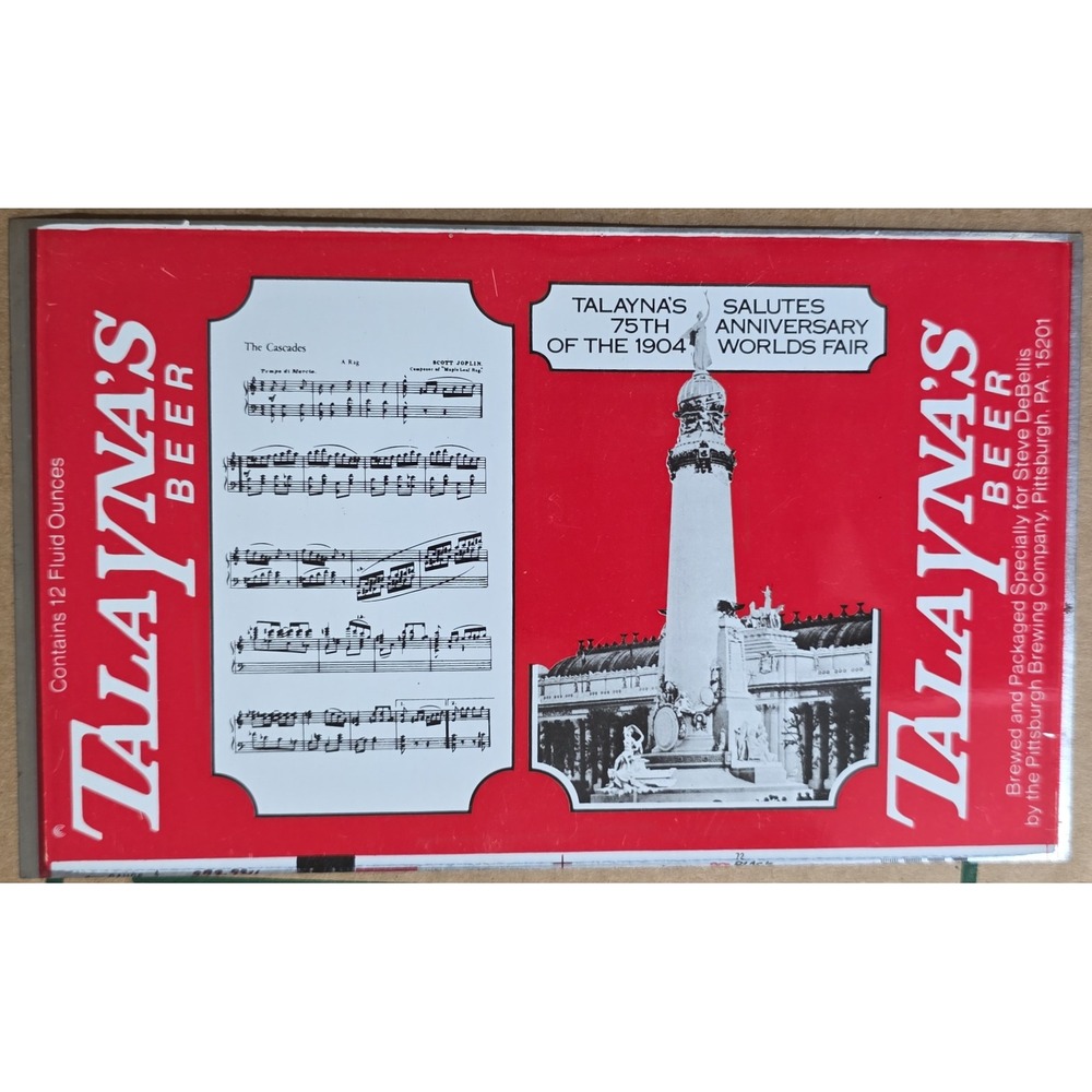 Talaynas Beer 1904 Worlds Fair flat unrolled beer Can Pittsburgh Brewing Co